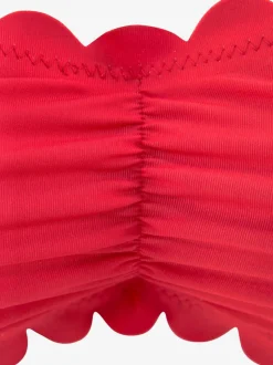 Haut de maillot de bain bandeau avec bordures ondulées et bonnets rembourrés