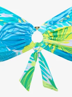 Haut de maillot de bain bandeau à motifs floraux vivants