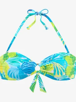 Haut de maillot de bain bandeau à motifs floraux vivants