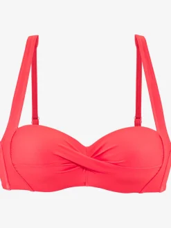 Haut de maillot de bain bandeau avec bretelles réglables et bonnets rembourrés