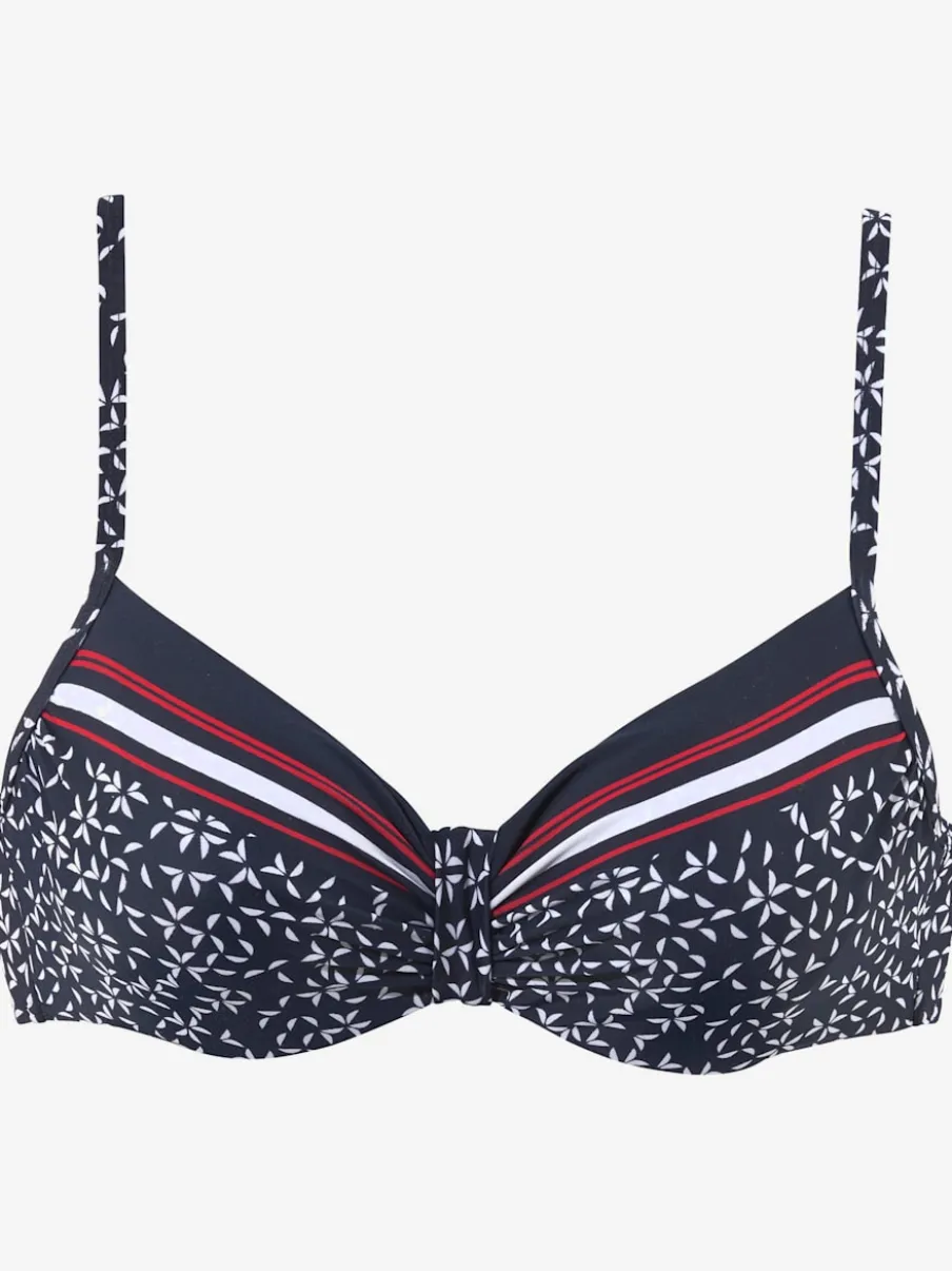 Haut de maillot de bain à bretelles réglables avec imprimé minimaliste