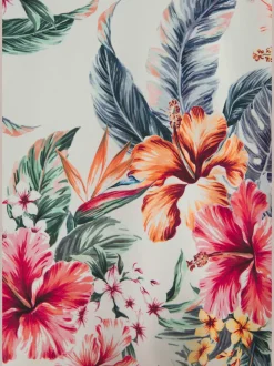 Haut de maillot de bain à col V avec imprimé floral et bretelles réglables