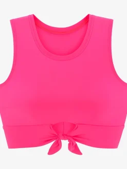 Haut de maillot de bain court avec col rond et recyclé