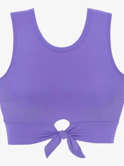 Haut de maillot de bain court avec col rond et recyclé