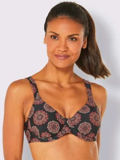 Haut de maillot de bain floral avec bretelles réglables et bonnets amovibles