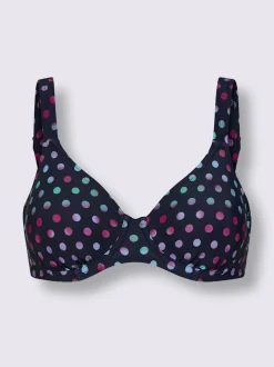 Haut de maillot de bain à motifs avec bretelles réglables et armatures