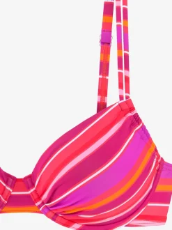 Haut de maillot de bain à rayures avec bretelles réglables