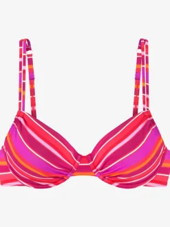 Haut de maillot de bain à rayures avec bretelles réglables