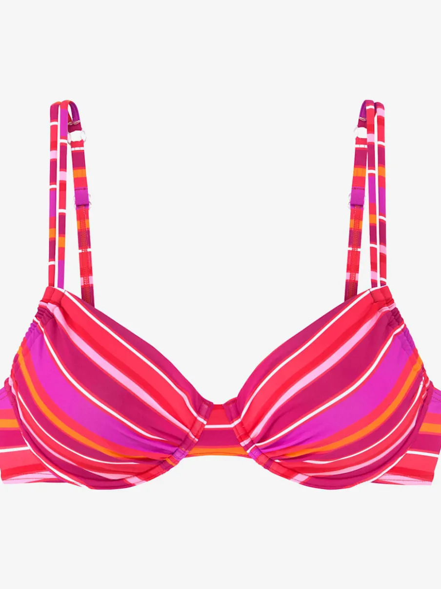Haut de maillot de bain à rayures avec bretelles réglables