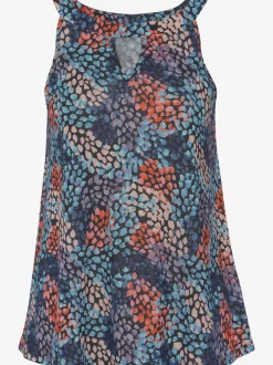 Haut de plage avec encolure américaine à motif fleuri
