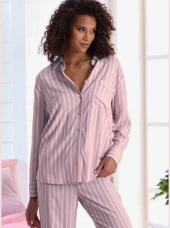 Haut de pyjama à manches longues et col t-shirt