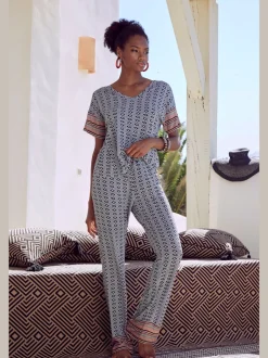 Haut de pyjama t-shirt avec motif ethnique