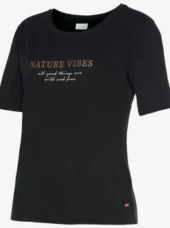 Haut de pyjama t-shirt confortable avec manches mi-longues