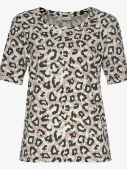 Haut de pyjama t-shirt confortable avec manches mi-longues