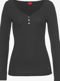 Haut de pyjama t-shirt côtelé ultra-doux