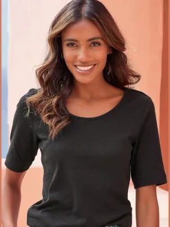 Haut de pyjama t-shirt à encolure ronde