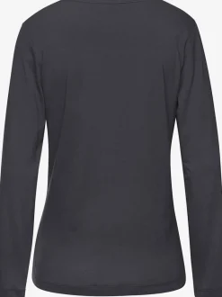 Haut de pyjama t-shirt à manches longues avec imprimé feuille