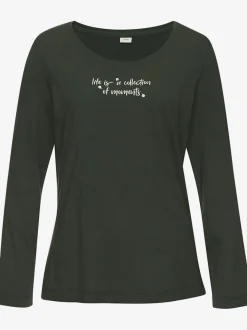 Haut de pyjama t-shirt à manches longues s.oliver avec imprimé devant