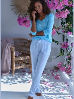 Haut de pyjama t-shirt à manches longues s.oliver avec imprimé devant