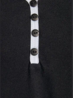 Haut de pyjama t-shirt à manches longues avec encolure en v arrondie