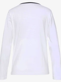 Haut de pyjama t-shirt à manches longues avec encolure en v arrondie