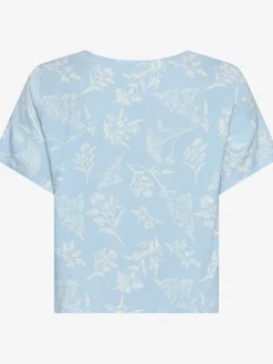 Haut de pyjama t-shirt à manches courtes avec patte de boutonnage
