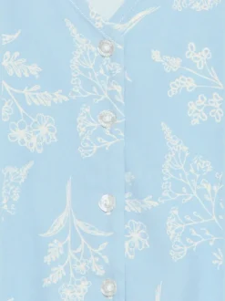 Haut de pyjama t-shirt à manches courtes avec patte de boutonnage