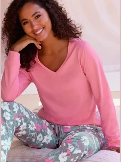 Haut de pyjama t-shirt à manches longues pour dormir