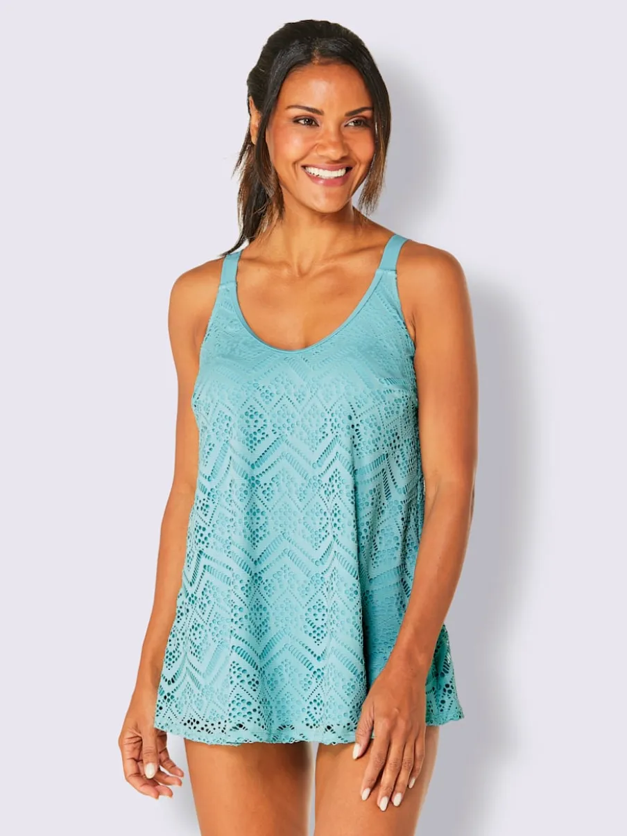 Haut de tankini ample avec dentelle et bretelles réglables