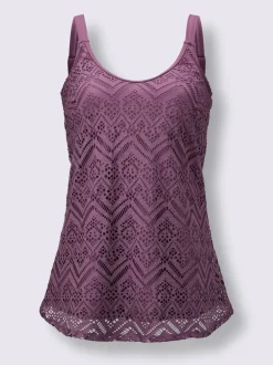 Haut de tankini ample avec dentelle et bretelles réglables