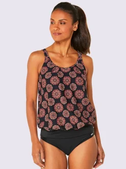 Haut de tankini ample avec imprimé floral ajustable
