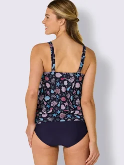 Haut de tankini ample avec motif floral et bretelles réglables