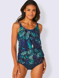 Haut de tankini ample à imprimé floral ajustable