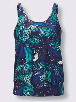 Haut de tankini ample à imprimé floral ajustable