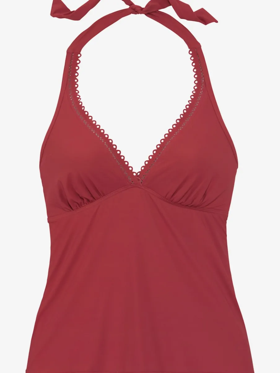 Haut de tankini à armatures avec col V et nouage