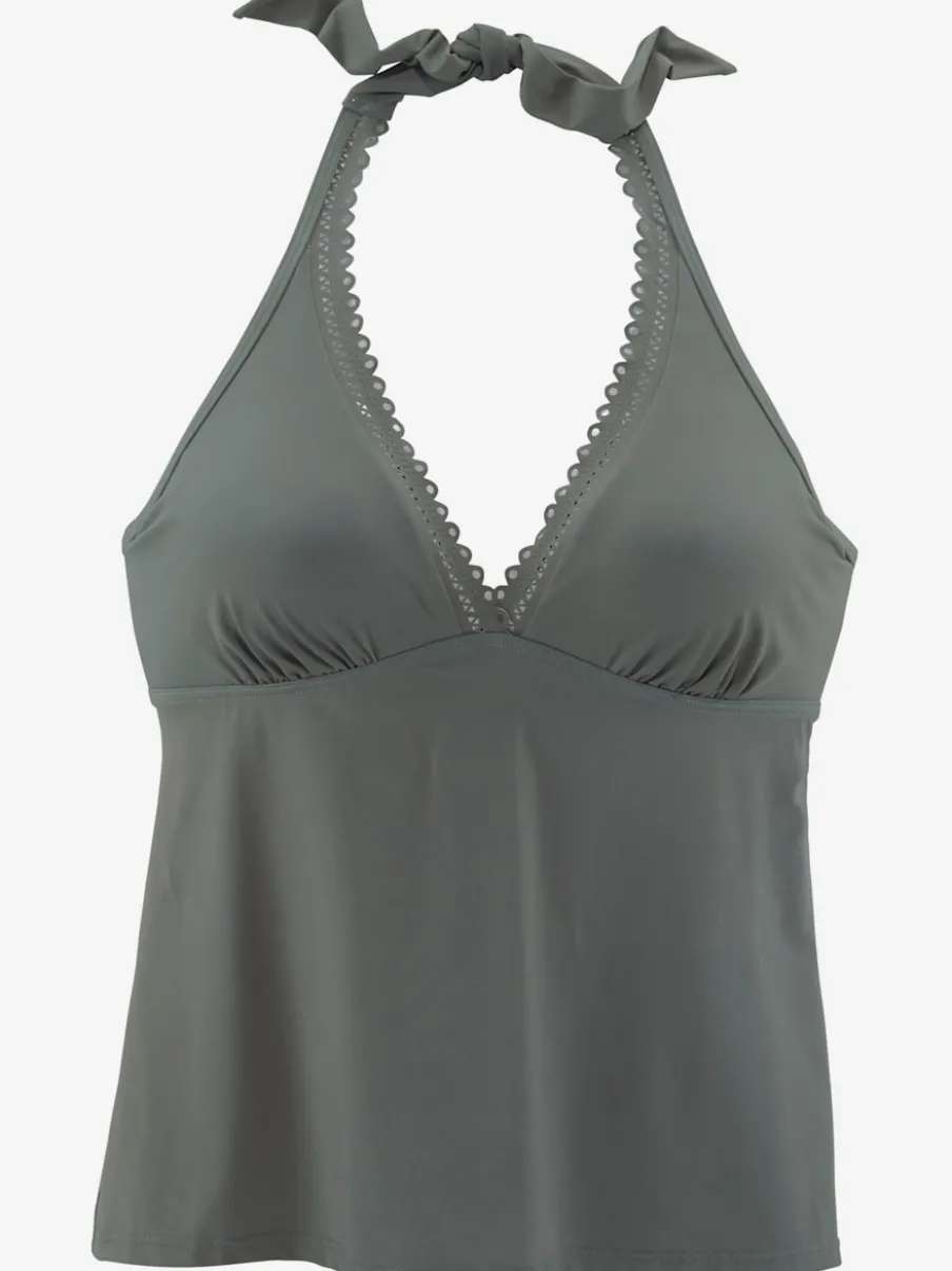 Haut de tankini à armatures avec col V et nouage