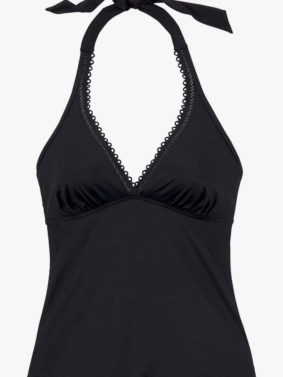 Haut de tankini à armatures avec col V et nouage