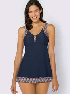 Haut de tankini avec bride décorative et fronces.