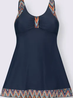 Haut de tankini avec bride décorative et fronces.
