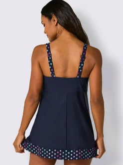 Haut de tankini avec encolure en V et imprimé.