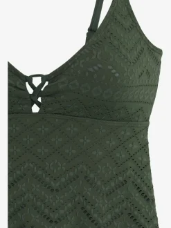 Haut de tankini avec laçage décoratif et bonnets amovibles