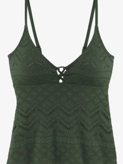 Haut de tankini avec laçage décoratif et bonnets amovibles