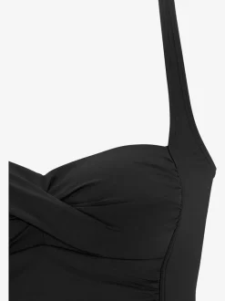 Haut de tankini à bretelles réglables avec finition plissée