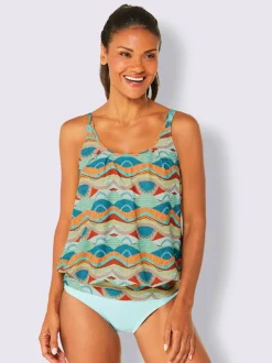 Haut de tankini à motif ethnique avec bretelles réglables
