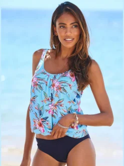 Haut de tankini à motifs floraux avec bretelles et bon maintien