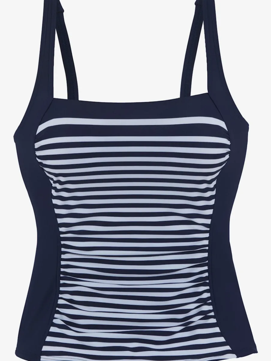 Haut de tankini à rayures avec bretelles réglables