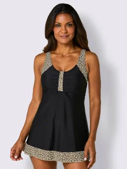 Haut de tankini évasé à motifs animaliers élégants.