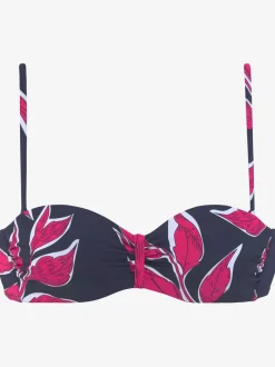 Hauts de bikini bandeau à armatures avec imprimé floral