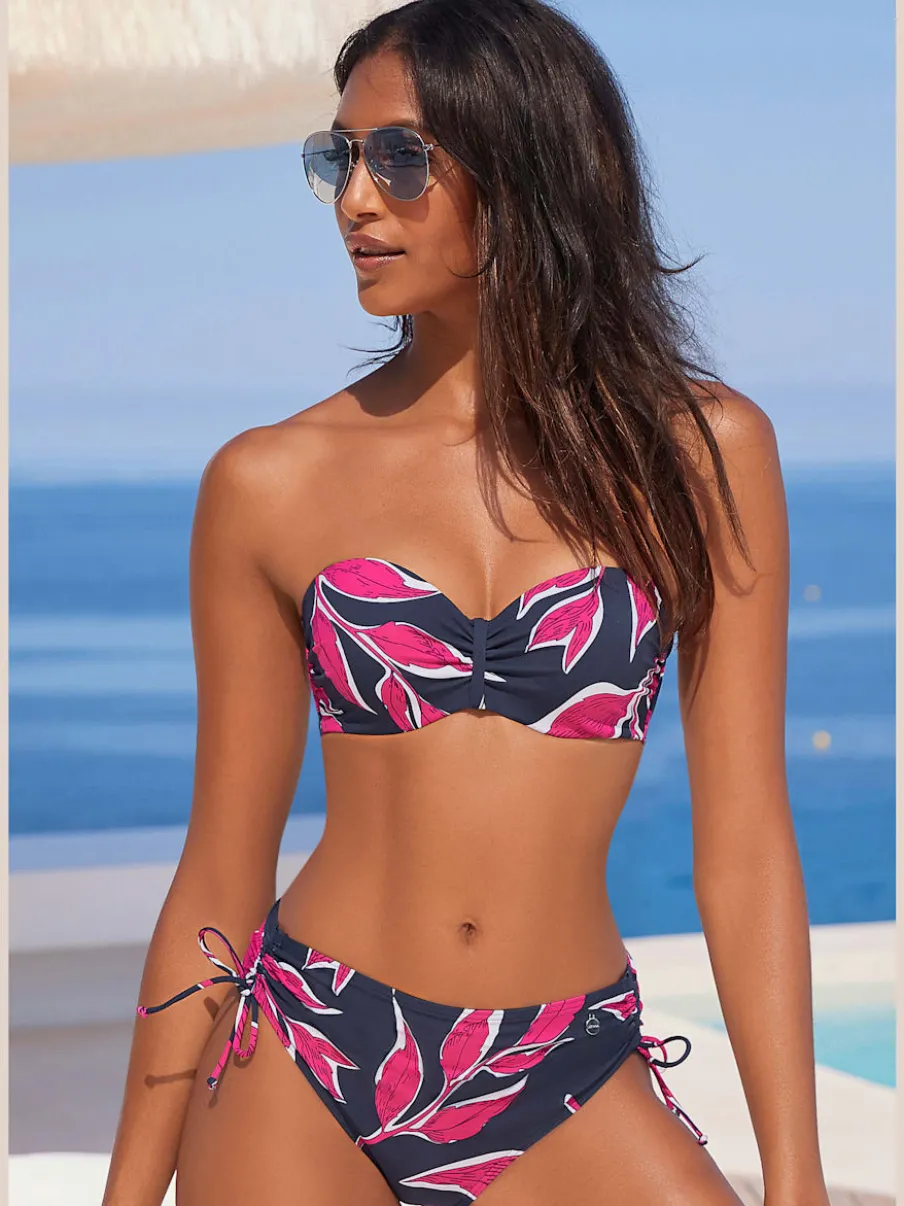 Hauts de bikini bandeau à armatures avec imprimé floral