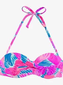 Hauts de bikini bandeau à armatures imprimé coloré amovibles